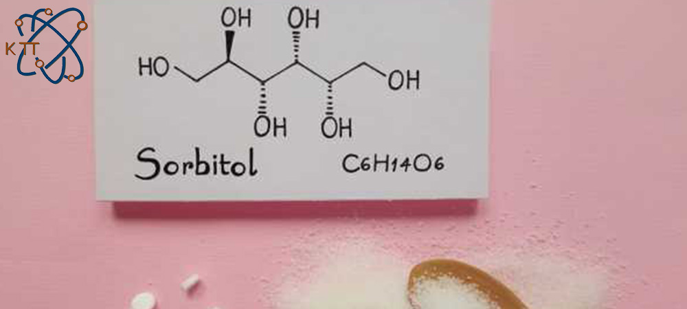 ساختار مولکولی سوربیتول و پودر سفید آن