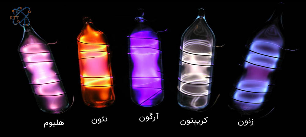  رنگ انواع گازهای نجیب