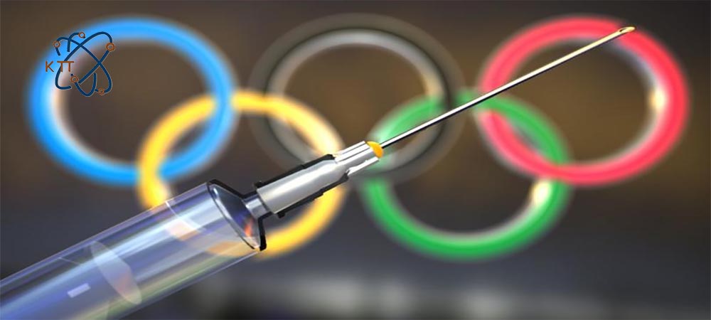 حلقه های المپیک و یک سرنگ حاوی مواد دویپنگ